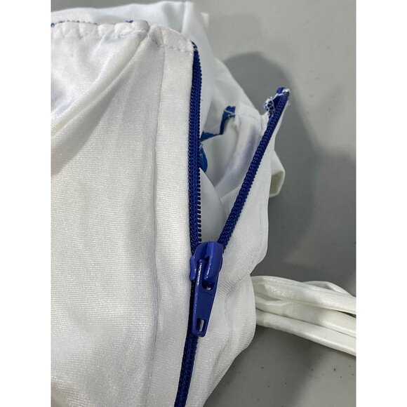 Dreamgirl Head Nurse Costume 1X/2X White Blue Zipper Dress Halloween Outfit NEW - Picture 4 of 6